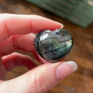 Labradorite Heart with Purple, Gold, Blue Flash
